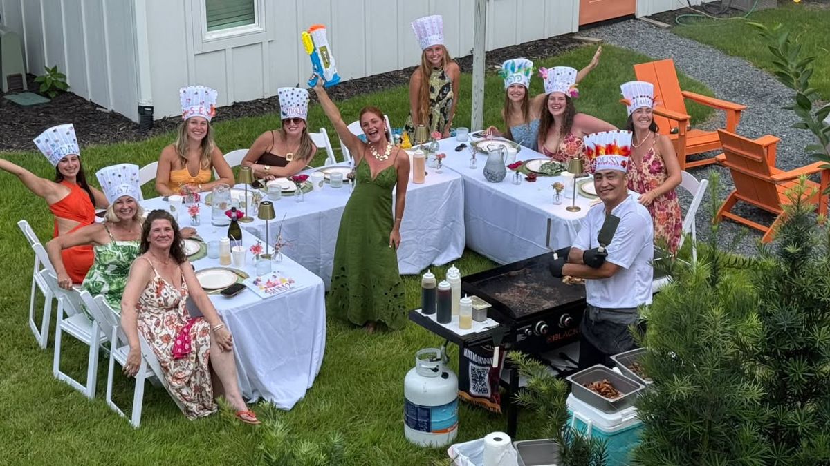 Backyard daytime hibachi party